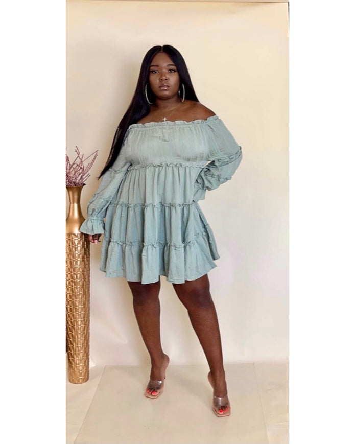Sage Babydoll dress