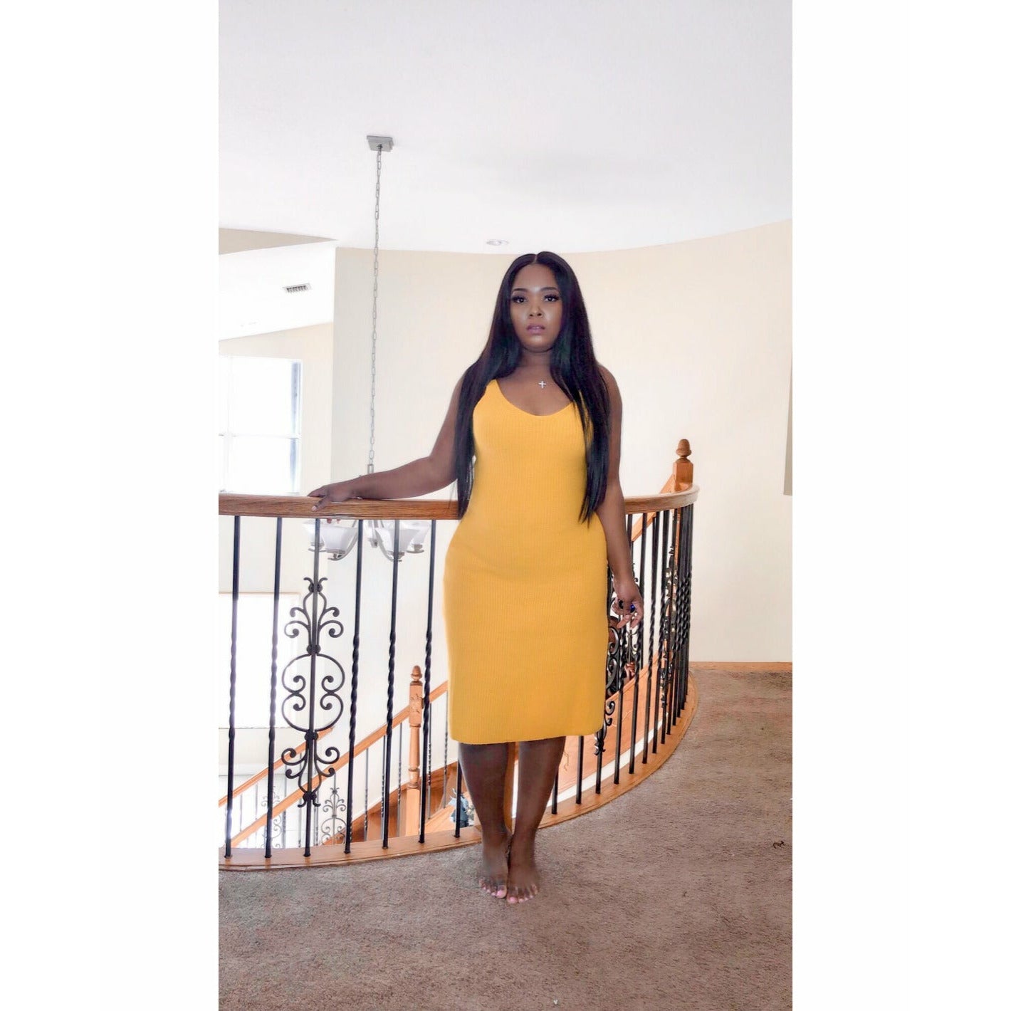 Mustard two piece sweater dress