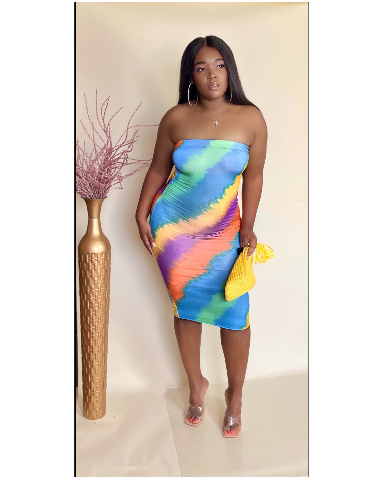 Colorful pastel tube dress