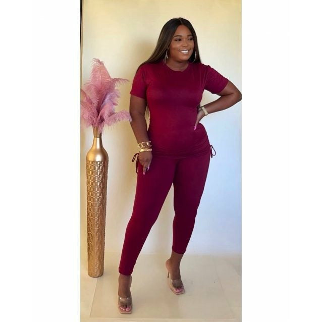 Burgundy matching legging set