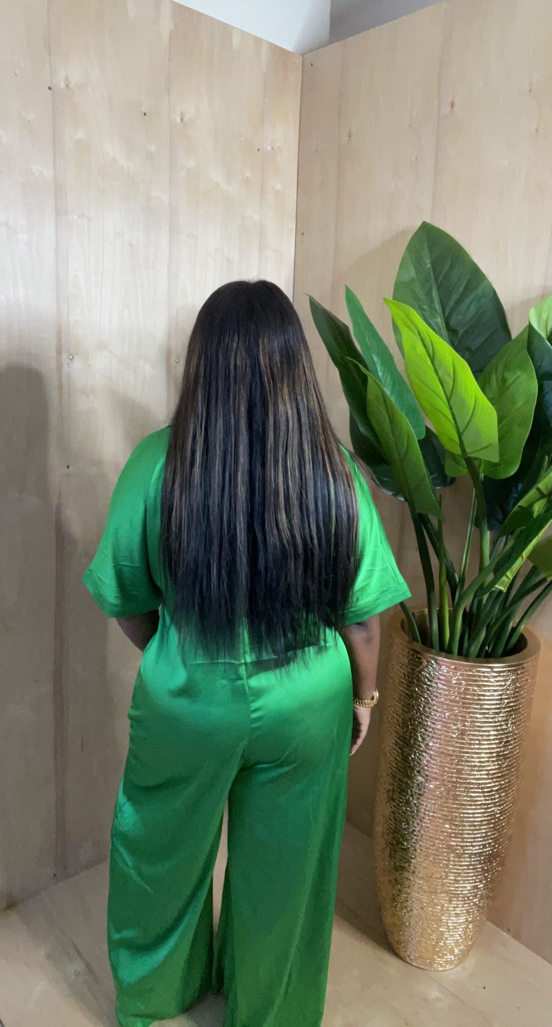 Sleek me Green wide leg jumpsuit