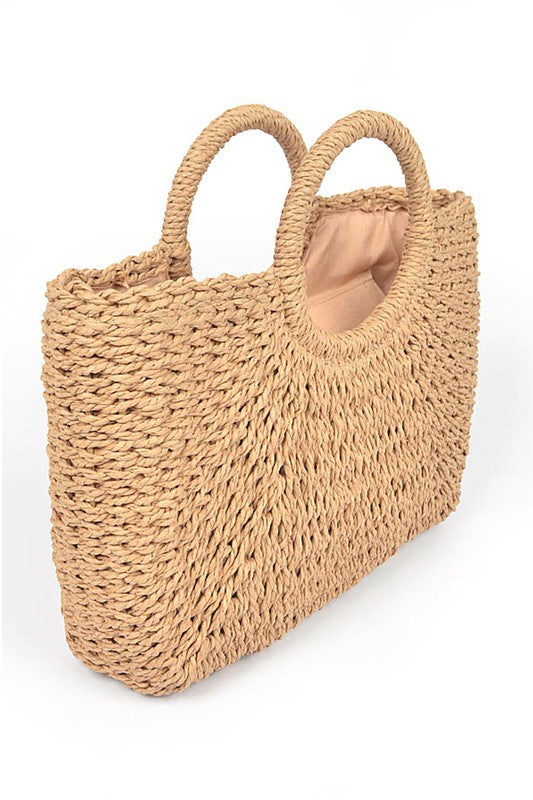 Straw Basket Weaved Summer Tote