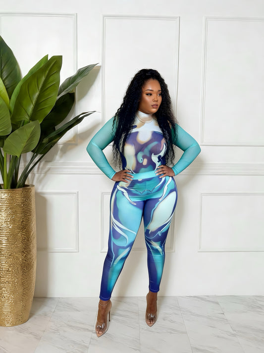 Swirl girl legging set with bodysuit