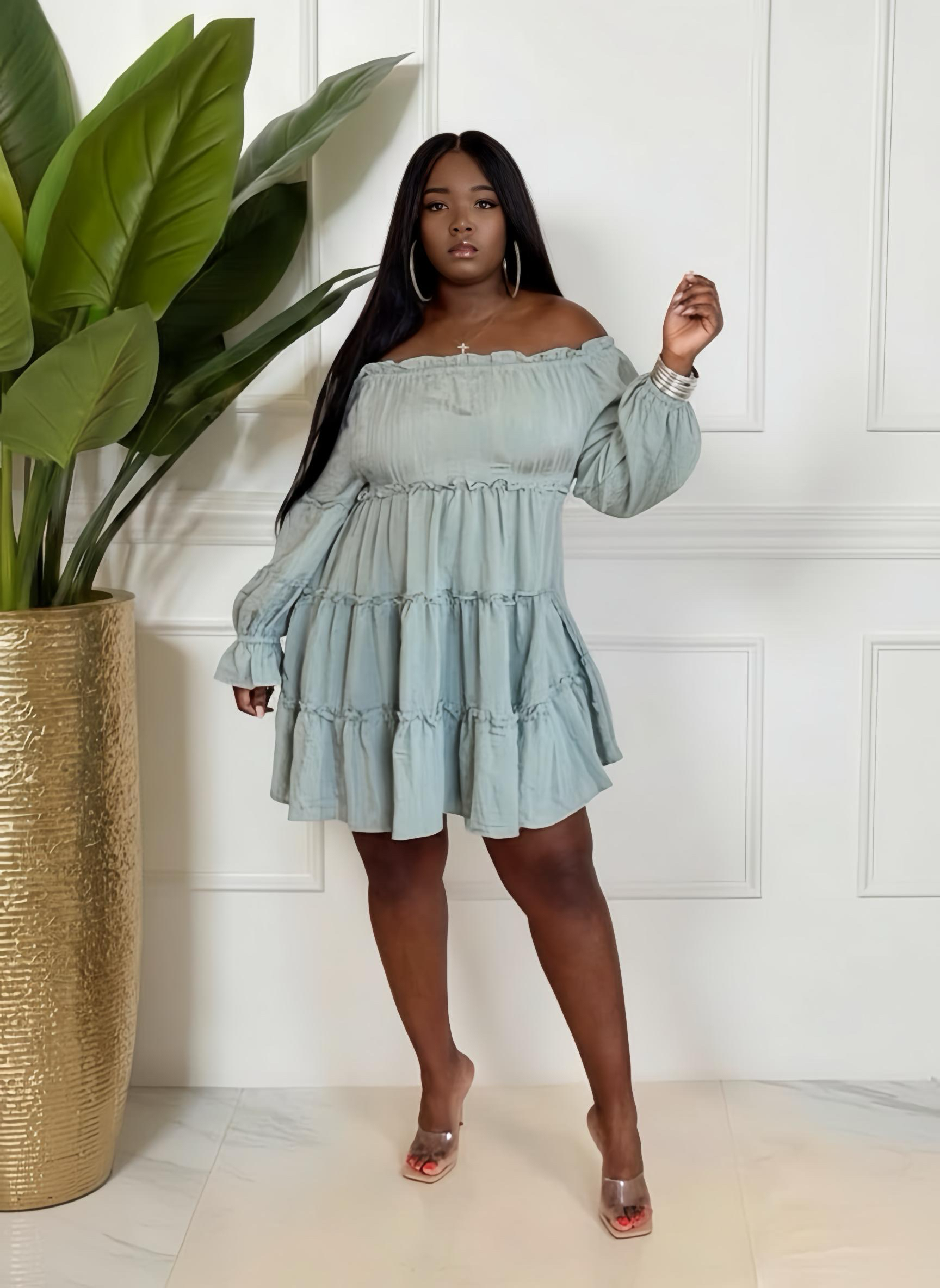 Sage Babydoll dress
