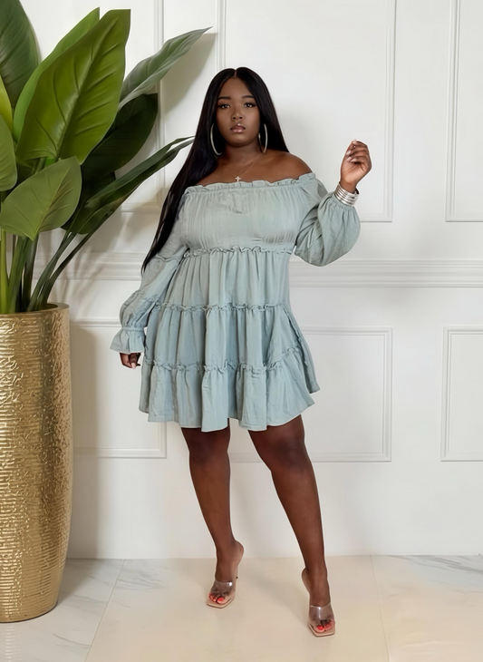 Sage Babydoll dress