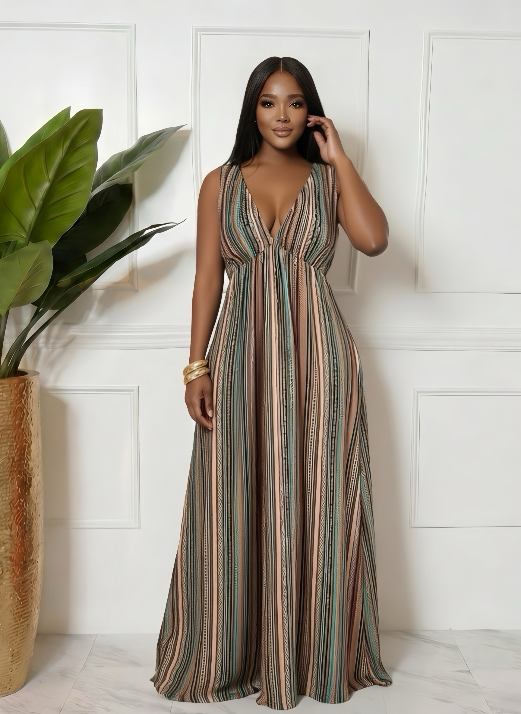 Riviera Stripe Maxi Dress