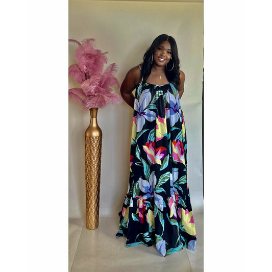 Black Floral maxi dress