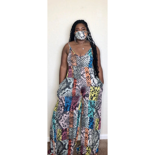 Snakeskin colorful Jumpsuit with pockets