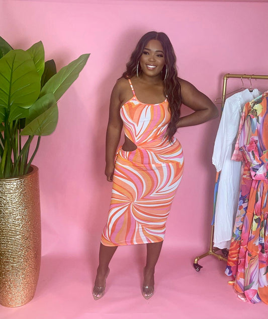 That Girl cut out midi dress